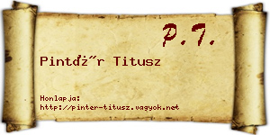 Pintér Titusz névjegykártya